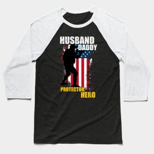 Husband Daddy Protector Hero Baseball T-Shirt